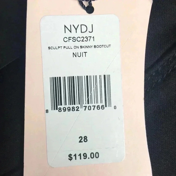 NYDJ Sculpt Skinny Black Bootcut Pull on Jeans, 28 - Picture 8 of 8